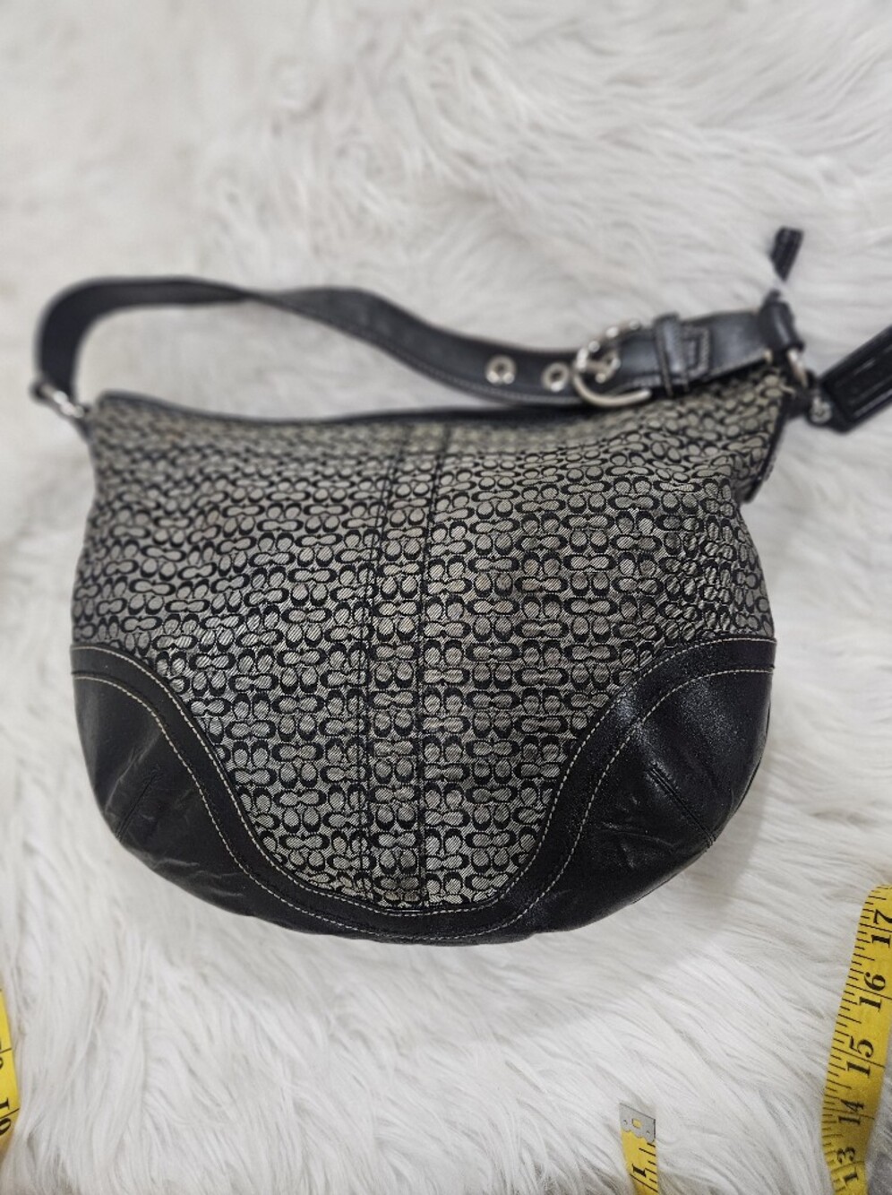 Coach Classic Black Patterned Women's Shoulder Bag